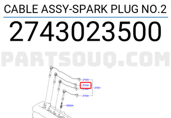 Hyundai / KIA 2743023500 CABLE ASSY-SPARK PLUG NO.2