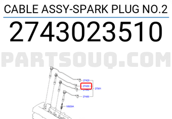 Hyundai / KIA 2743023510 CABLE ASSY-SPARK PLUG NO.2