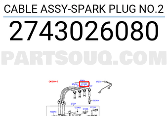 Hyundai / KIA 2743026080 CABLE ASSY-SPARK PLUG NO.2