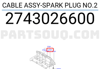 Hyundai / KIA 2743026600 CABLE ASSY-SPARK PLUG NO.2