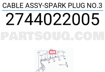 Hyundai / KIA 2744022005 CABLE ASSY-SPARK PLUG NO.3