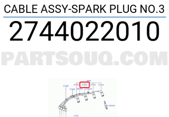 Hyundai / KIA 2744022010 CABLE ASSY-SPARK PLUG NO.3
