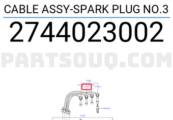 Hyundai / KIA 2744023002 CABLE ASSY-SPARK PLUG NO.3