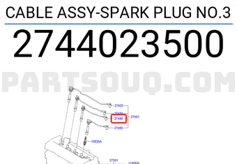 Hyundai / KIA 2744023500 CABLE ASSY-SPARK PLUG NO.3