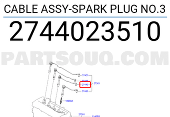 Hyundai / KIA 2744023510 CABLE ASSY-SPARK PLUG NO.3