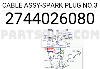 Hyundai / KIA 2744026080 CABLE ASSY-SPARK PLUG NO.3