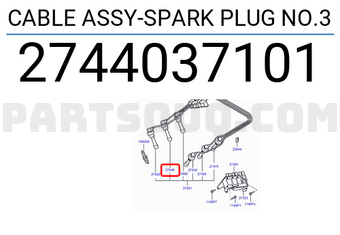 Hyundai / KIA 2744037101 CABLE ASSY-SPARK PLUG NO.3