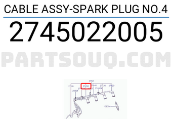 Hyundai / KIA 2745022005 CABLE ASSY-SPARK PLUG NO.4