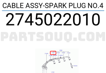 Hyundai / KIA 2745022010 CABLE ASSY-SPARK PLUG NO.4