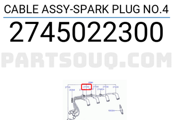 Hyundai / KIA 2745022300 CABLE ASSY-SPARK PLUG NO.4