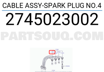 Hyundai / KIA 2745023002 CABLE ASSY-SPARK PLUG NO.4