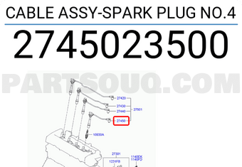 Hyundai / KIA 2745023500 CABLE ASSY-SPARK PLUG NO.4