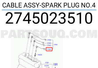 Hyundai / KIA 2745023510 CABLE ASSY-SPARK PLUG NO.4