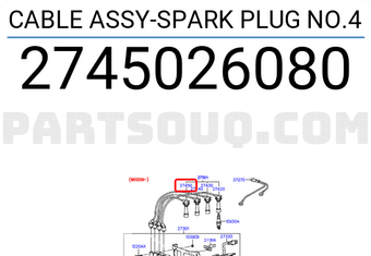 Hyundai / KIA 2745026080 CABLE ASSY-SPARK PLUG NO.4