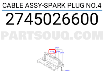 Hyundai / KIA 2745026600 CABLE ASSY-SPARK PLUG NO.4