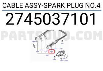 Hyundai / KIA 2745037101 CABLE ASSY-SPARK PLUG NO.4