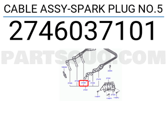 Hyundai / KIA 2746037101 CABLE ASSY-SPARK PLUG NO.5