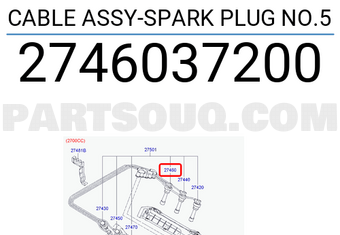 Hyundai / KIA 2746037200 CABLE ASSY-SPARK PLUG NO.5