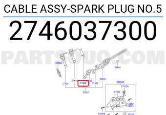 Hyundai / KIA 2746037300 CABLE ASSY-SPARK PLUG NO.5