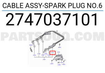 Hyundai / KIA 2747037101 CABLE ASSY-SPARK PLUG NO.6
