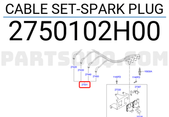 Hyundai / KIA 2750102H00 CABLE SET-SPARK PLUG