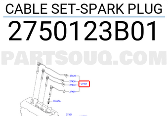Hyundai / KIA 2750123B01 CABLE SET-SPARK PLUG