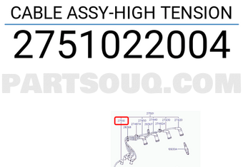 Hyundai / KIA 2751022004 CABLE ASSY-HIGH TENSION
