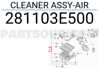Hyundai / KIA 281103E500 CLEANER ASSY-AIR