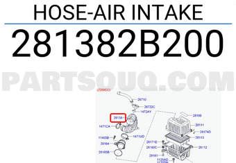 Hyundai / KIA 281382B200 خرطوم سحب الهواء