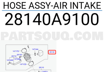 Hyundai / KIA 28140A9100 HOSE ASSY-AIR INTAKE