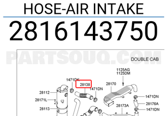 Hyundai / KIA 2816143750 HOSE-AIR INTAKE