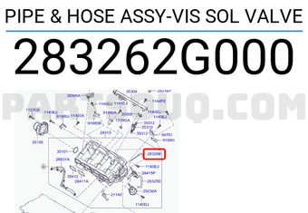 Hyundai / KIA 283262G000 PIPE & HOSE ASSY-VIS SOL VALVE