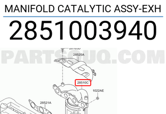 Hyundai / KIA 2851003940 MANIFOLD CATALYTIC ASSY-EXH