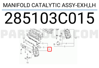 Hyundai / KIA 285103C015 MANIFOLD CATALYTIC ASSY-EXH,LH