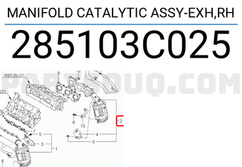 Hyundai / KIA 285103C025 MANIFOLD CATALYTIC ASSY-EXH,RH