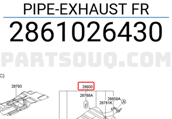 Hyundai / KIA 2861026430 PIPE-EXHAUST FR