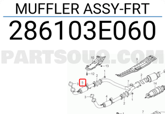 Hyundai / KIA 286103E060 MUFFLER ASSY-FRT