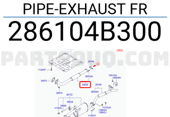 Hyundai / KIA 286104B300 PIPE-EXHAUST FR