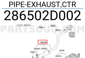 Hyundai / KIA 286502D002 PIPE-EXHAUST,CTR