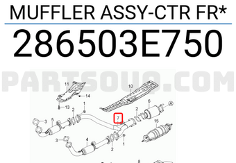 Hyundai / KIA 286503E750 MUFFLER ASSY-CTR FR*