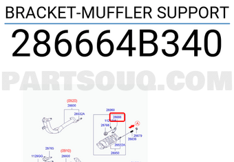 Hyundai / KIA 286664B340 BRACKET-MUFFLER SUPPORT