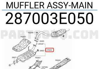 Hyundai / KIA 287003E050 MUFFLER ASSY-MAIN