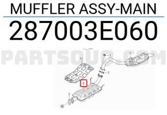 Hyundai / KIA 287003E060 MUFFLER ASSY-MAIN