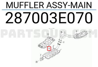 Hyundai / KIA 287003E070 MUFFLER ASSY-MAIN