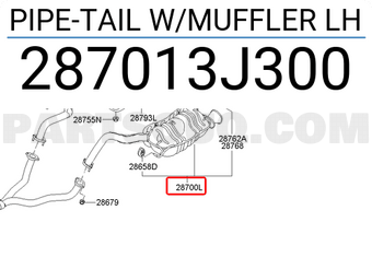 Hyundai / KIA 287013J300 PIPE-TAIL W/MUFFLER LH