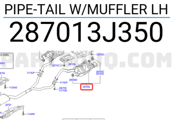 Hyundai / KIA 287013J350 PIPE-TAIL W/MUFFLER LH