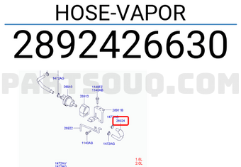 Hyundai / KIA 2892426630 HOSE-VAPOR