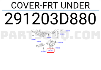 Hyundai / KIA 291203D880 COVER-FRT UNDER