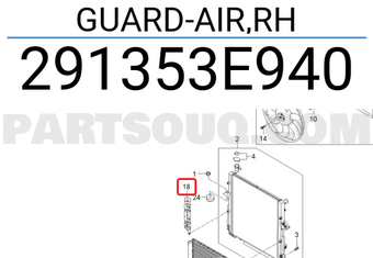 Hyundai / KIA 291353E940 GUARD-AIR,RH