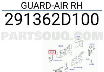 Hyundai / KIA 291362D100 GUARD-AIR RH